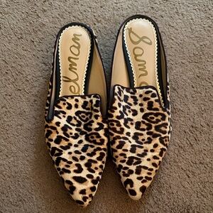 Sam Edelman Augustine Leopard Print Fur Mules, Size 8.5